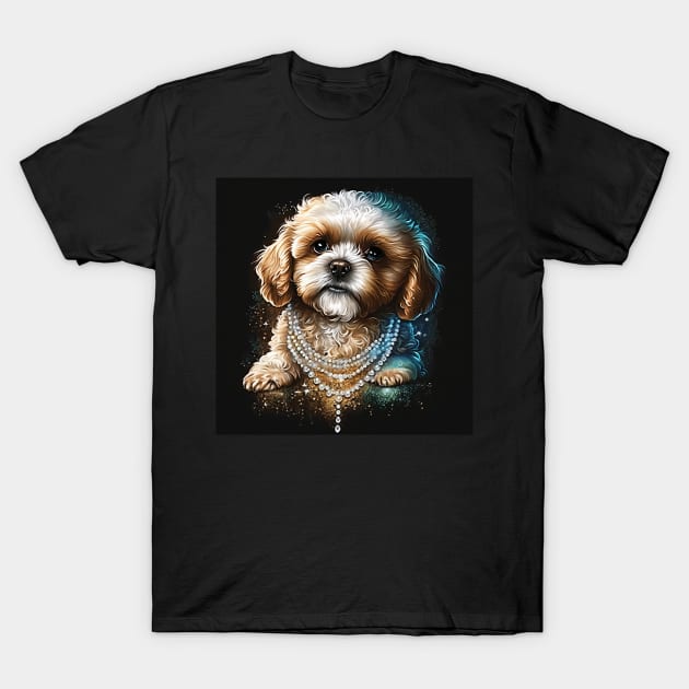 Sparkling Cavoodle Puppy T-Shirt by Enchanted Reverie